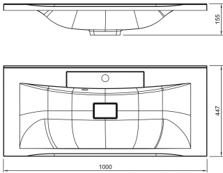 Раковина из искусственного мрамора Art&Max 100см чёрный матовый AM-LAV-1000-MR-FP-Nero